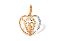 Золотая подвеска с фианитом