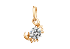 Золотая подвеска с фианитом