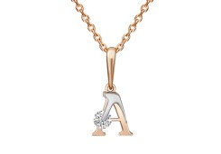 Золотая подвеска с фианитом