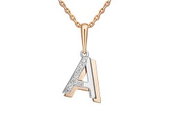 Золотая подвеска с фианитом