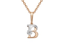 Золотая подвеска с фианитом