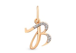 Золотая подвеска с фианитом