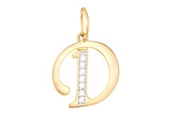 Золотая подвеска с фианитом