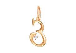 Золотая подвеска с фианитом