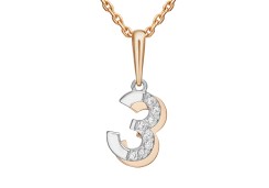 Золотая подвеска с фианитом