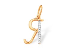 Золотая подвеска с фианитом