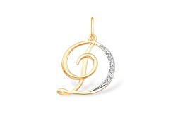 Золотая подвеска с фианитом