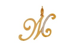 Золотая подвеска с фианитом