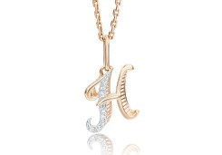 Золотая подвеска с фианитом