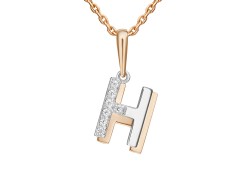 Золотая подвеска с фианитом