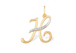 Золотая подвеска с фианитом
