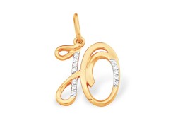 Золотая подвеска с фианитом