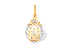 Золотая подвеска с фианитом