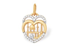 Золотая подвеска с фианитом