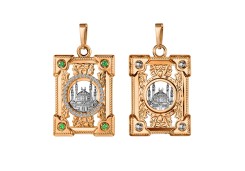 Золотая подвеска с фианитом