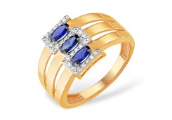 Золотое кольцо с сапфиром