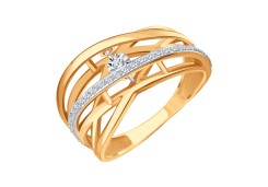 Золотое кольцо с бриллиантом