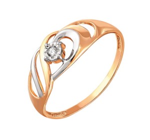 Золотое кольцо с бриллиантом