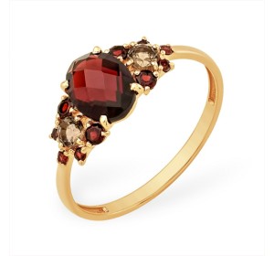 Золотое кольцо с полудрагоценными камнями