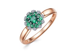 Золотое кольцо с полудрагоценными камнями