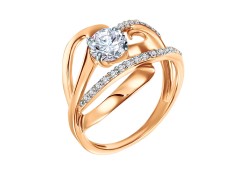 Золотое кольцо с фианитом