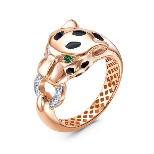 Золотое кольцо с фианитом