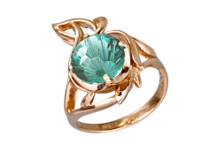 Золотое кольцо с аквамарином