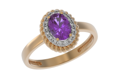 Золотое кольцо с аметистом