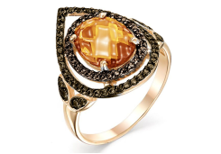 Золотое кольцо с янтарем