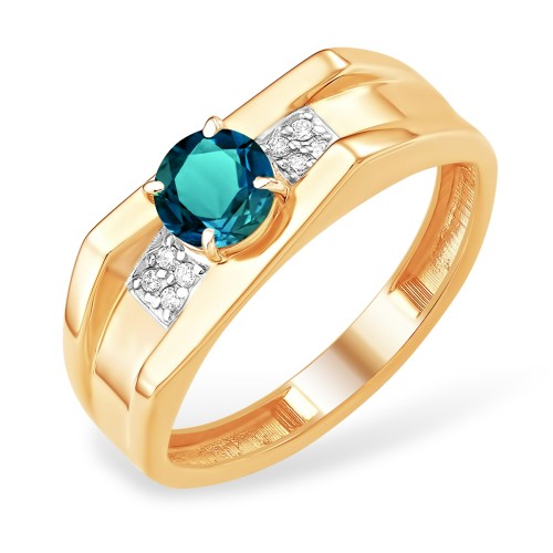 Золотое кольцо с лондон топазом