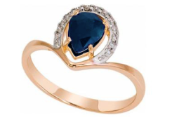 Золотое кольцо с лондон топазом