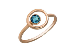 Золотое кольцо с лондон топазом