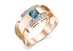 Золотое кольцо с лондон топазом