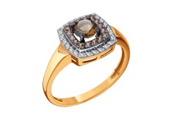 Золотое кольцо с раух-топазом