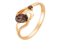 Золотое кольцо с раух-топазом