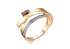 Золотое кольцо с раух-топазом