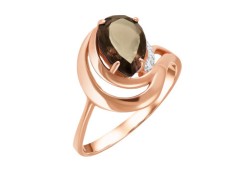 Золотое кольцо с раух-топазом