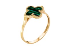 Золотое кольцо с малахитом