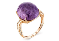 Золотое кольцо с чароитом