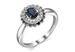 Кольцо из белого золота с сапфиром