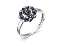 Кольцо из белого золота с сапфиром