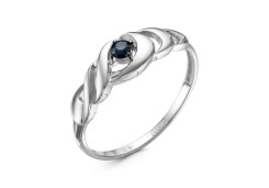 Кольцо из белого золота с сапфиром
