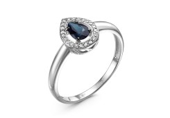 Кольцо из белого золота с сапфиром