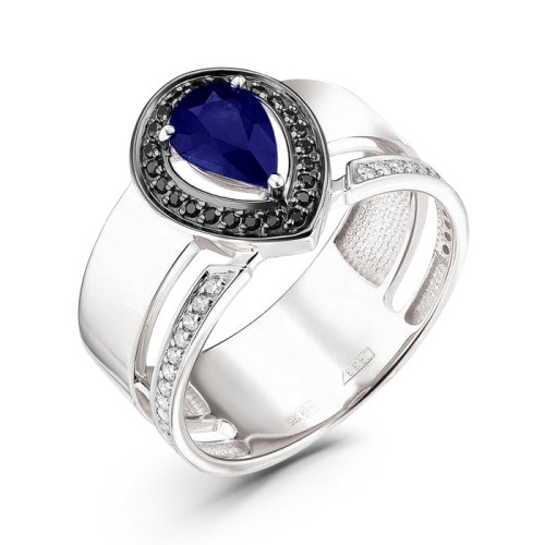 Кольцо из белого золота с сапфиром