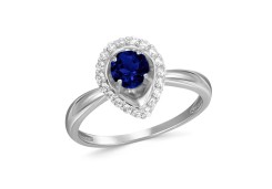 Кольцо из белого золота с сапфиром