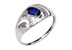 Кольцо из белого золота с сапфиром