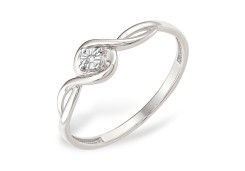 Кольцо из белого золота с бриллиантом