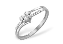 Кольцо из белого золота с бриллиантом
