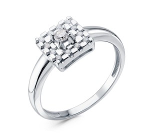 Кольцо из белого золота с бриллиантом