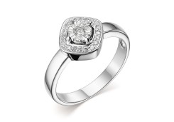 Кольцо из белого золота с бриллиантом